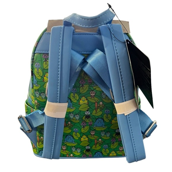 NWT Loungefly Disney Pixar It’s A Bugs Life Mini Faux Leather Green Backpack - Picture 4 of 11
